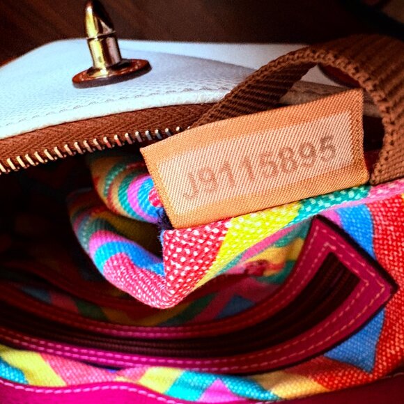 Dooney & Bourke Bone Color Turn Lock Key Shoulder Purse Hobo Leather Bag - Picture 8 of 16